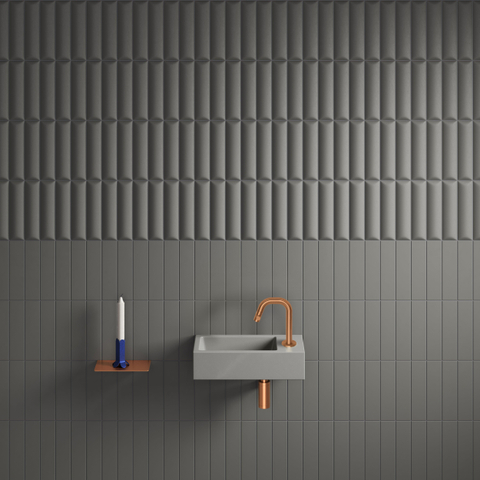 Clou Flush 3 lavabo WC 36x18cm avec trou de robinet à droite gris mat céramique SW795722