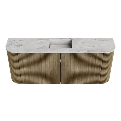 Mondiaz JOYA-DLUX 103.2cm toiletmeubel - ronding links en rechts kleur Dusk - Wastafel FAYE positie Midden 1 kraangat kleur Glace. SW1423199
