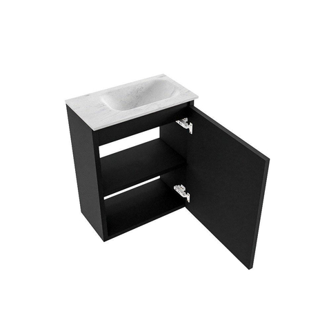 MONDIAZ TURE-DLUX 40cm toiletmeubel Urban. EDEN wastafel Opalo positie rechts. Zonder kraangat. OUT13864