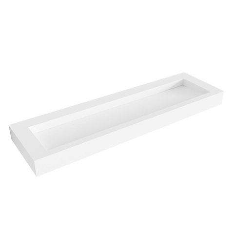Mondiaz AVON wastafel - 160x46x12cm - wasbak midden - zonder kraangat - talc (wit) SW425433