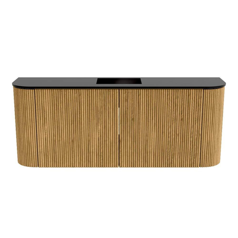 Mondiaz JOYA 103.2cm meuble de salle de bains - arrondi gauche et droite couleur Oak - Vasque FAYE position Milieu Sans trou de robinet couleur Urban SW1421268