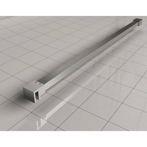 Wiesbaden Slim paroi de douche - 120x200cm - verre fumé avec bande dépolie - 8mm - acier brossé (inox) SW443819