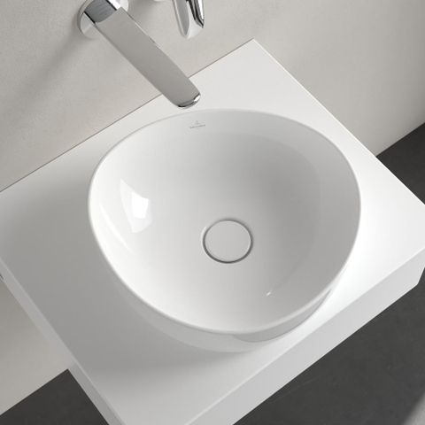 Villeroy & Boch Antao Opzetwastafel - 400x395x146mm CeramicPlus - zonder overloop - glans wit SW918819