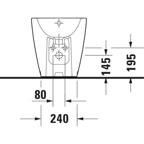 Duravit D-neo Staand bidet - 58x37x40cm - met overloop - wit SW640543