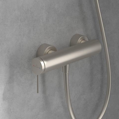 Villeroy & Boch Loop & Friends 1 greeps douchekraan - Brushed Nickel (rvs) SW995529