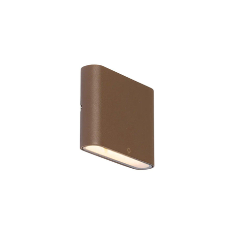 QAZQA Batt wandlamp - 11.5x9x3cm - incl. LED - IP65 - mat roestbruin (koper) SW1187247