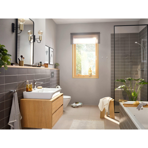 Hansgrohe Rebris e Eengreeps wastafelmengkraan - 110 - coolstart - ecosmart+ - met PopUp - trekwaste - hoogglans chroom SW796431