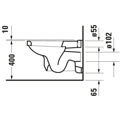 Duravit Serie 1930 Wandcloset - 58.5cm - met spoelrand - diepspoel - wit 0293350