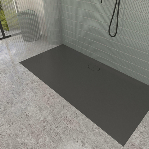 Villeroy & Boch Ecora douchebak - 180x90x3.5cm - afvoer lange zijde - anthracite (antraciet) SW1558968