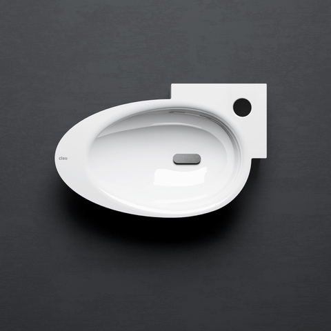 Clou First vasque de lave-mains 38.8x24.6cm trou de robinet à droite Céramique Blanc SW9266