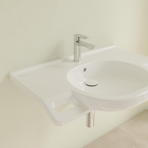 Villeroy & Boch Vicare O.novo Vita wastafel Vita - met 1 kraangat - met overloop - 80x55cm - White Alpine (glans wit) 1025045