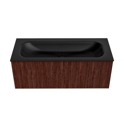 Mondiaz KURVE Ensemble de meuble de salle de bains - 110x46x40cm - 1 tiroir - lavabo solid surface - central - sans trou de robinet - Ruby SW1415432