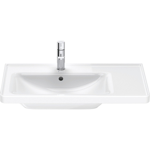 Duravit D-neo Wastafel - met waskom links - met kraangat - met overloop - 80x48cm - met wondergliss - wit SW640481