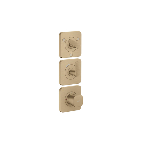 Hansgrohe Axor Citterio C afbouwdeel v. inbouw douchekraan thermostatisch v. 3 functies en cubic cutbrushed bronze SW1151975