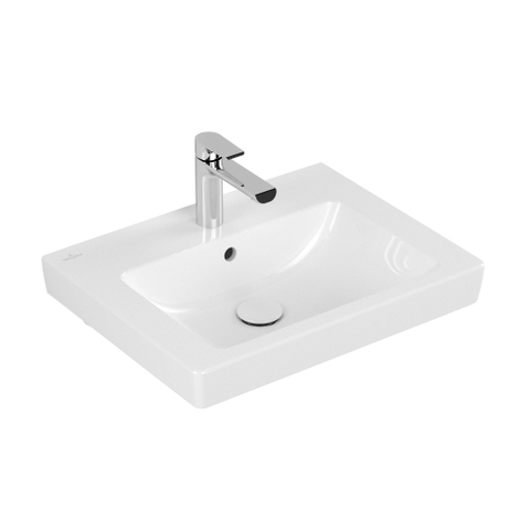 Villeroy & Boch Subway 2.0 meubelwastafel - 55x47cm - 1 kraangat - met overloop CeramicPlus - White Alpine (glans wit) 1024116