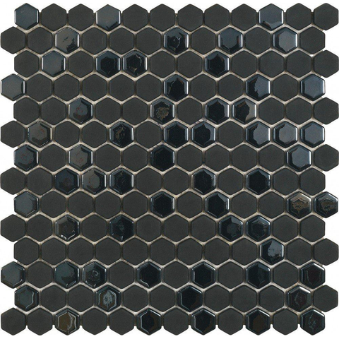 Ceralto Divaro Facet Mozaïektegel - 29.7x30.1cm - hexagon - 6mm - Zwart mat/glans SW798680