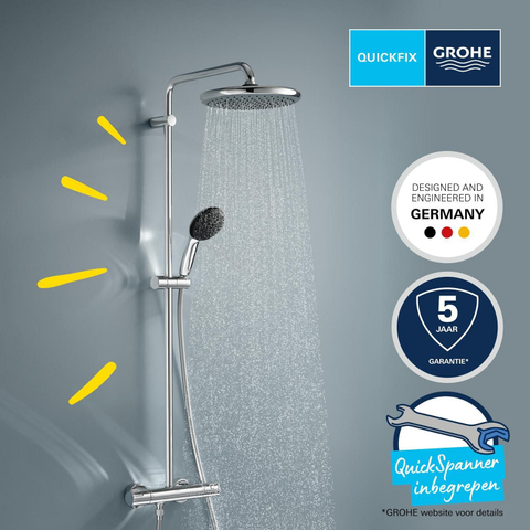 Grohe Vitalio Start 250 opbouw regendoucheset – thermostatisch – Ø25 cm hoofddouche – Ø11 cm handdouche – chroom SW1028253