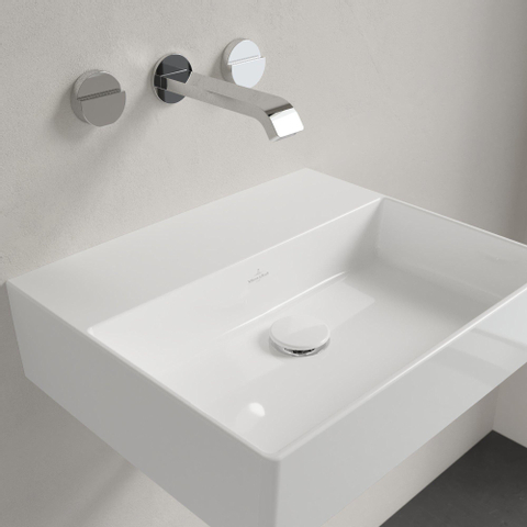 Villeroy & Boch memento 2.0 wastafel - voor handdoekhouders - 50x42cm - zonder overloop - zonder kraangat - White Alpine (glans wit) SW358423
