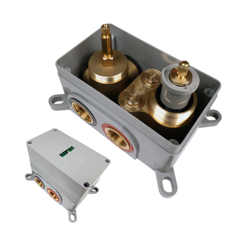 BRAUER Stripe Thermostat encastrable 3 voies - rectangulaire - parties encastrées et apparentes - chrome SW1434731