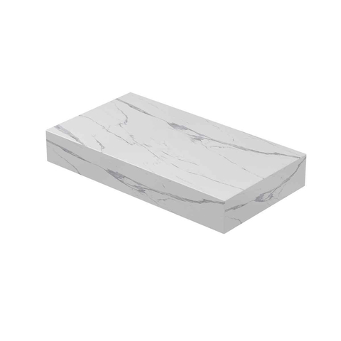 INK Blocq Plateau de lavabo - 40x22x6cm - autoportant - sans découpe - céramique Statuario brillant SW798435