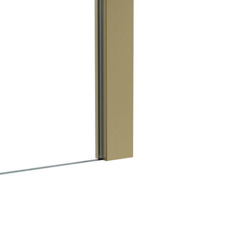 Fortifura Galeria Douchedeur - 100x200cm - scharnieren - deurgreep - vlak - rookglas - PVD - geborsteld messing (goud) SW1122671