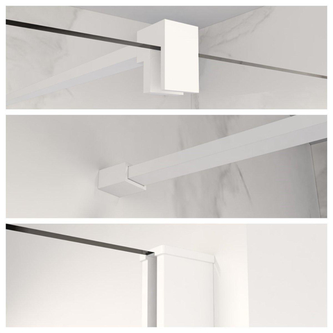 Fortifura Galeria ensemble profil 200cm + barre de stabilisation 120cm blanc mat SW968235