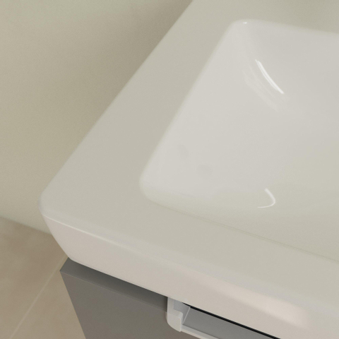 Villeroy & Boch Subway 2.0 meubelwastafel - 55x47cm - 1 kraangat - met overloop CeramicPlus - White Alpine (glans wit) 1024116