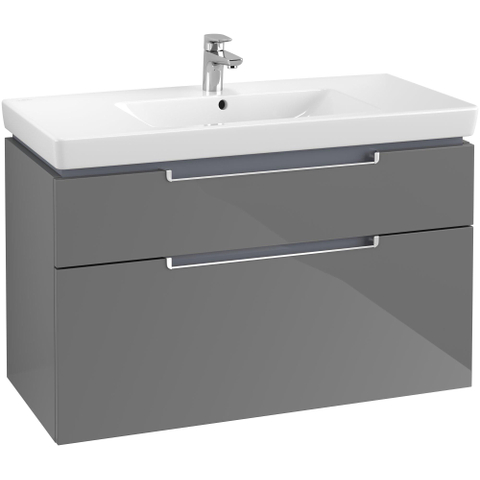 Villeroy & Boch Subway 2.0 wastafelonderkast 98.7x59x44.9cm Glossy grey SW118754