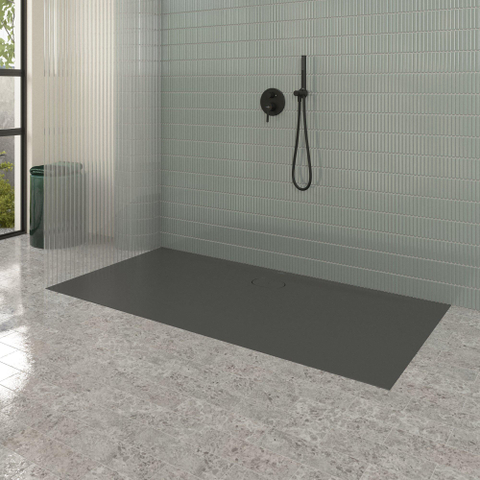 Villeroy & Boch Ecora douchebak - 180x90x3.5cm - afvoer lange zijde - anthracite (antraciet) SW1558968