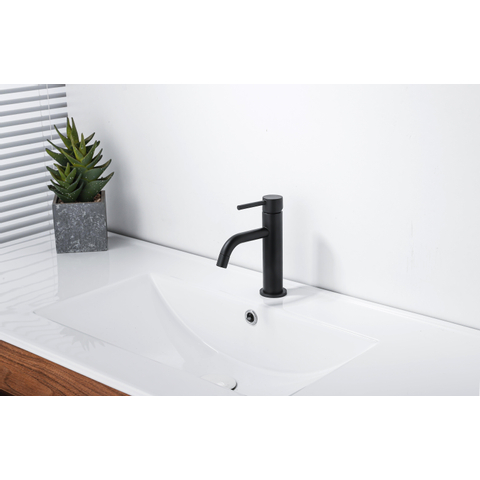Fortifura Calvi Slim Wastafelkraan - 17.4cm - opbouw - mat zwart SHOWROOMMODEL SHOW24479