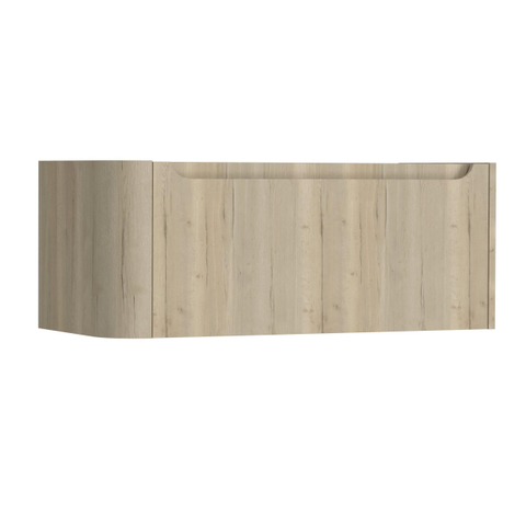 H&R Badmeubelen Juice Meuble sous-vasque - 100x45x40cm - angle gauche arrondi - 1 tiroir - poignée intégrée - chêne français SW1109895