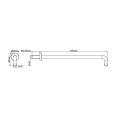 Wiesbaden Doucheset inbouw (wandarm, hoofddouche 30cm, handdoucheset) Geborsteld Koper *exclusief afbouw + inbouwdeel SHOWROOMMODEL OUTLETSTORE STORE33131