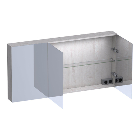 BRAUER Impress Deluxe armoire de toilette – 139 x 70 x 15 cm – Éclairage LED – Forest Seashell SW1198988