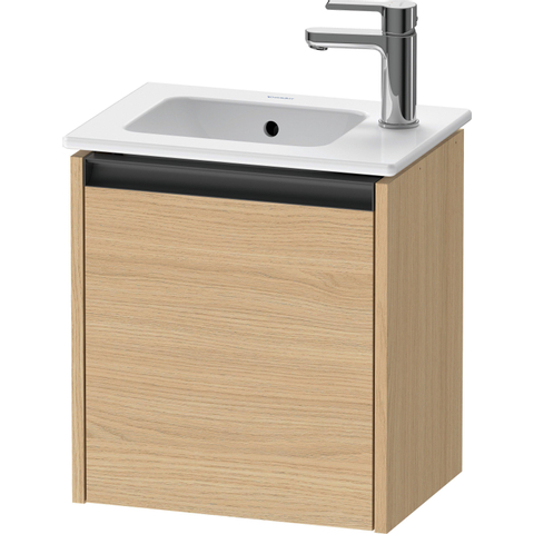 Duravit Ketho.2 Fonteinkast - met 1 deur - 41x29.2x44cm links - met greep antraciet - natuur eiken mat SW772796