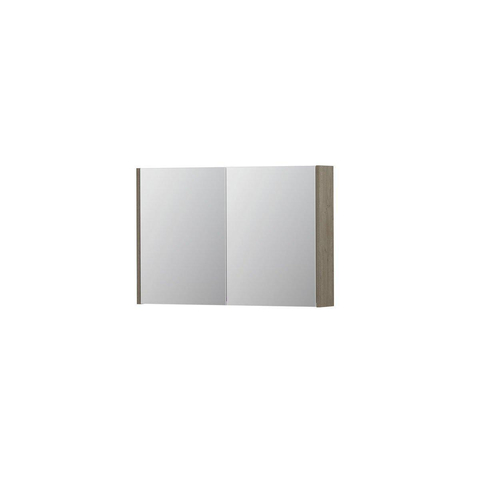 INK SPK1 armoire de toilette – 90 x 60 x 14 cm – 2 portes, portes-miroir double face – Chêne Greige mat SW493609