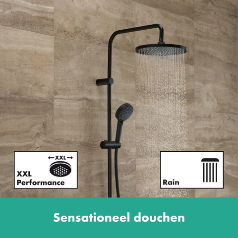 Hansgrohe Vernis Blend - 240 - 1jet - showerpipe - met thermostaat - mat zwart SW803227