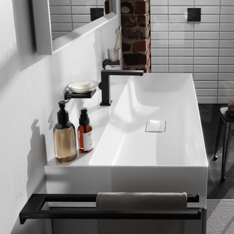 Hansgrohe Tecturis E Eengreeps wastafelkraan - 110 Fine - coolstart - met PopUp - trekwaste - mat zwart SW918803