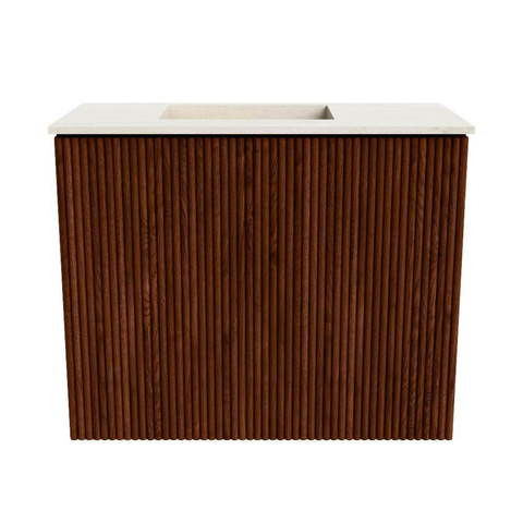 Mondiaz JOYA-DLUX 50cm toiletmeubel - kleur Ruby - Wastafel FAYE positie Links Zonder kraangat kleur Meli. SW1425333