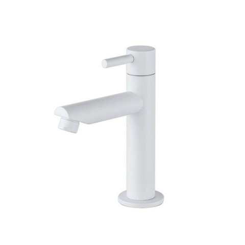 Fortifura Calvi Fonteinkraanset - staande fonteinkraan laag - always open plug - design sifon - mat wit SW1419163
