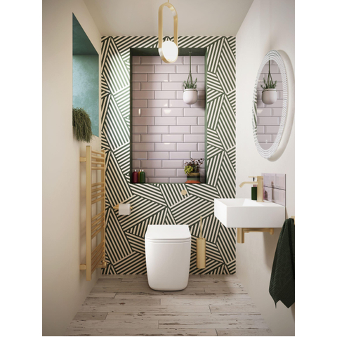Crosswater 3ONE6 Wc Borstelhouder - 8.2x8.2x43.4cm - gecoat messing geborsteld (goud) SW928135