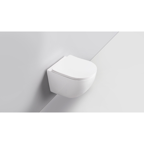Adema Salina 2.0 WC suspendu – compact – sans bride – profondeur 48,5 cm – avec abattant softclose – blanc brillant SW1247815