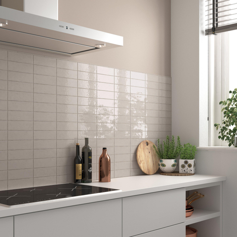 Terravito Nocino carreau mural - 6x18.6cm - Morchella brillant (gris) SW1159384