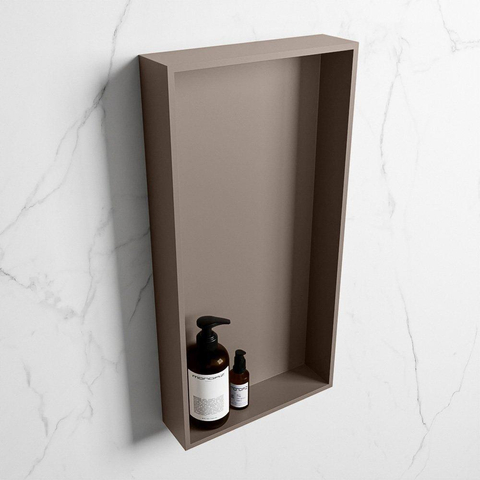 Mondiaz Easy nis 29.5x59.5x8cm voor Inbouw/opbouw 1 open vak Solid surface Smoke/Smoke SW643683
