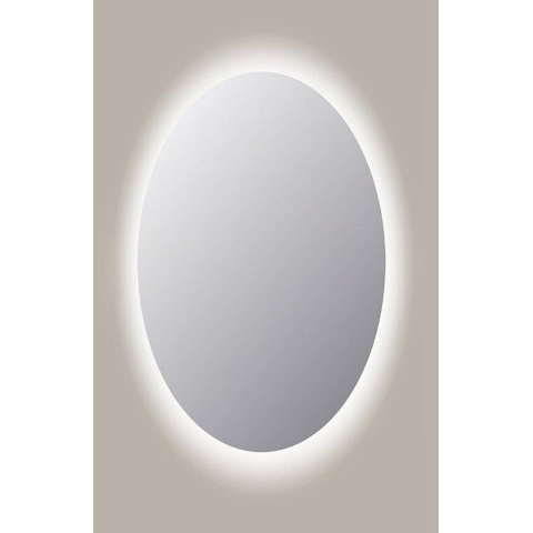 Sanicare q-mirrors miroir 60x80x3.5cm avec éclairage led blanc chaud verre ovale SW643965