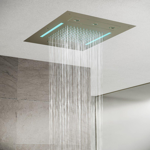 Hotbath Mate Inbouw - hoofddouche douche - 48x63 spin LED geb - geborsteld nikkel (RVS) SW74119