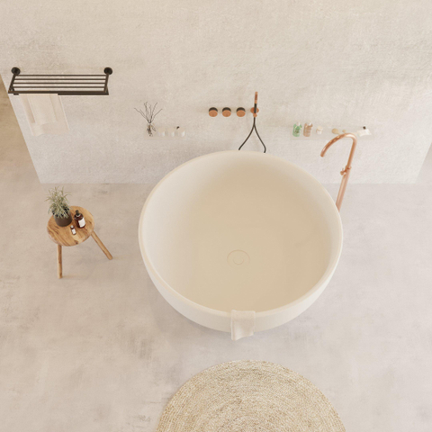 Ideavit Solidround Baignoire îlot 135x135cm ronde Solid Surface blanche SW85893