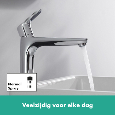 Hansgrohe Focus 1 greeps wastafelmengkraan - 230 met trekwaste - hoogglans chroom SW94946
