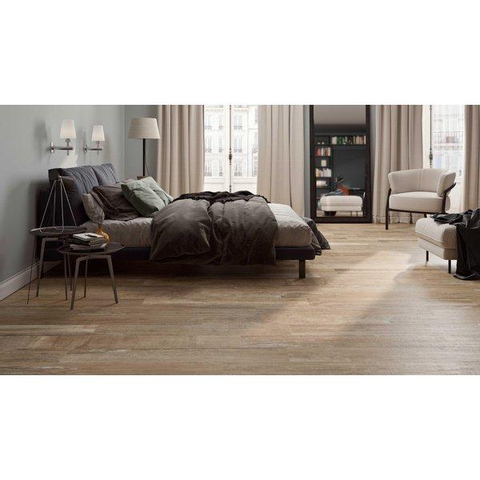 ÉCHANTILLON Ceralto Borello Grain Carrelage sol et mur 20x119cm 10.3mm rectifié R10 grès cérame Brown SW912168
