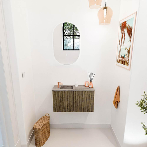 Mondiaz JOYA-DLUX Meuble de toilette 70cm - couleur Dusk - Vasque FAYE position Gauche 1 trou de robinet couleur Oza SW1425971