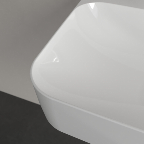 Villeroy & Boch finion wastafel - 1 kraangat - 60x47cm CeramicPlus - zonder overloop - White Alpine (glans wit) SW106468